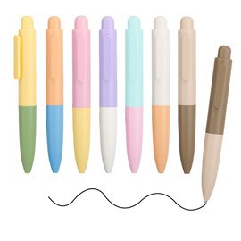 Moon Messenger 8 Pack Mini Gel Pens, 11.7cm / 4.61Inch, Smooth Writing and Quick-dry, Colorful Best Gift Pens, 0.5mm Black Ink Journaling Pen, Pens Office Supplies for Women & Men, Note Taking