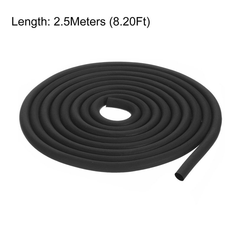 sourcing map Foam Rubber Weather Seal Strip, 7mm(9/32") Diameter 2.5
