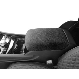 Car Console Covers Plus Made in USA Designed for Jeep Grand Cherokee L Model with 3 Row Seating 2021-2024 Fleece Auto Armrest Center Console Cover Protector Black