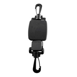 ABYSSTAR Stainless Steel Retractor with Carabiner Hook and Lead - 40cm 40, Black, L