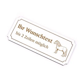 Engraved with Shetland Pony Motif and Desired Text Door Sign 19 x 8 cm