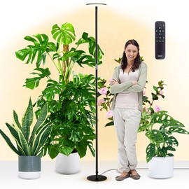 chiphy Grow Lights, 85" Full Spectrum Plant Light for Indoor Plants, 4/8/12H Timer, 60W Grow Lamp, 10 Dimmable Brightness, Height Adjustable, Remote Control, Ideal for Large Tall Plants