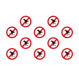 EXCEART Laotop Sticker 10 Sheets Dog Sign Stickers Funny Prohibitory Sign No Dog Poop Lawn Signs for Outdoor Lawn Yards Luggage Sticker