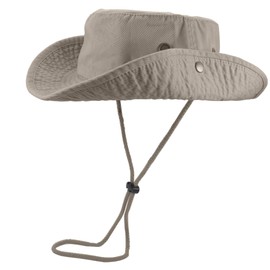 Gelante 100% Cotton Stone-Washed Adjustable Bucket Safari Boonie Sun Hats.1910-1PC Putty L/XL