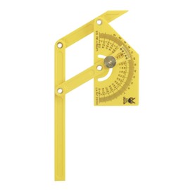 kwb Angle Gauge (Plastic, 155 mm Long), Yellow, Two Arm Design, for Active and Passive Angles