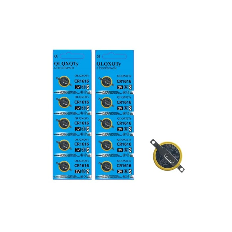 QLQXQTy 10-Pack CR1616 3V Lithium Coin Cell Batteries with Solder