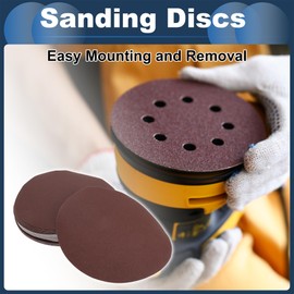 INFINAUTO Sanding Discs, 9" 120 Grit Automotive Repair Round Hook and Loop Sandpaper Aluminum Oxide, Paper Base Red, 30 Pcs