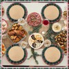 6 Set Round Christmas Plaid Placemats, Red Green