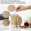 4.55" Travertine Qtip Swab Holder Easy-Lift Lid Bathroom Storage Canister