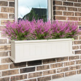 12 Bundles Outdoor Artificial Flowers Lavender Artificial Plants Fake Bushes Artificial Shrubs Greenery Plastic Outdoor UV Resistant Faux Lavender Purplish Pink (Purple Pink)