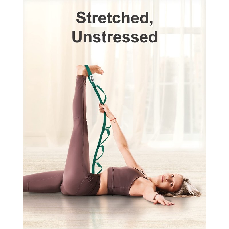 Tumaz Yoga Stretching Strap, 10 Thin-Loop Strap for Physical Therapy,