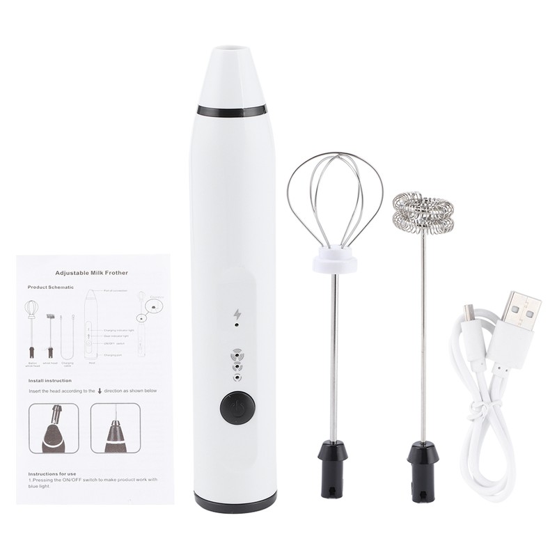 Rechargeable Milk Frother Electric Coffee Mixer Handheld Egg Beater Household