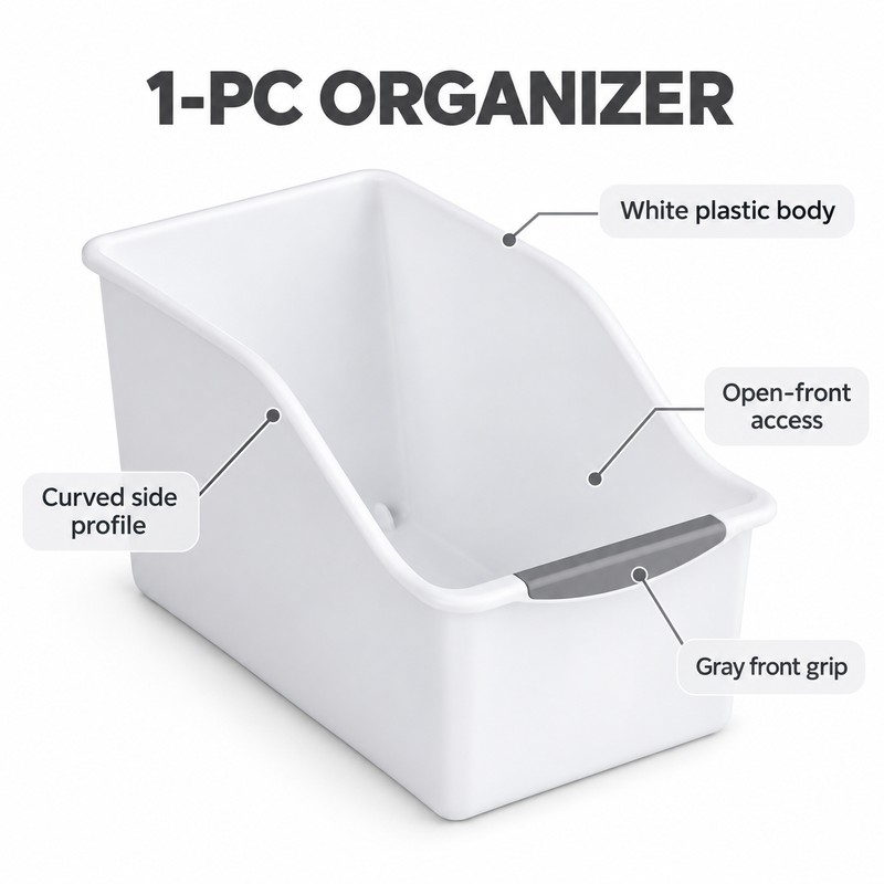 Stackable Storage Organizer Bins, Curved Space-Saving Plastic Storage Boxes for