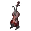 Wooden Miniature Violin with Stand Bow and Case Mini Musical