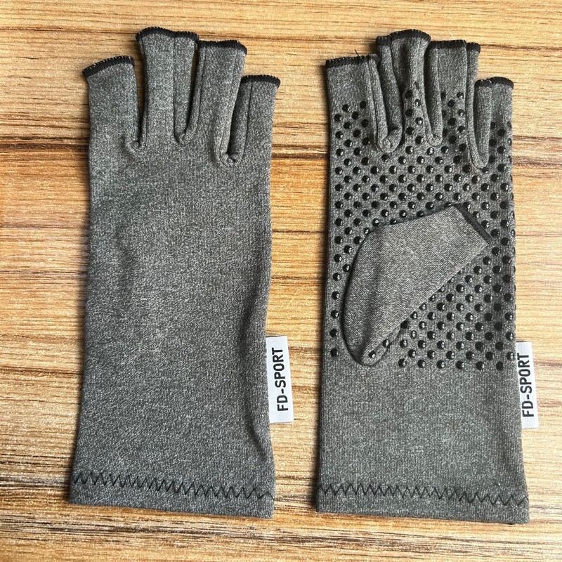 Guantes de compresión para artritis para hombres y mujeres, gris,