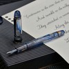 Asvine V126 Vacuum Fill Fountain Pen Blue Swirl Acrylic Medium