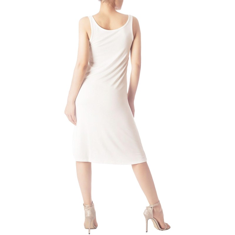 iB-iP Women's Modal Knee-Length Comfortable Straight Underdress, White