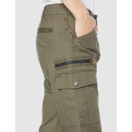 CO-COS GLODITOR GA3915 Stretch Cord Pique Cargo Pants for Autumn and Winter, 29 Army