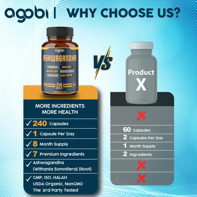 Agobi Fórmula 7 En 1 Suplemento Herbal 240 Cápsulas Energía