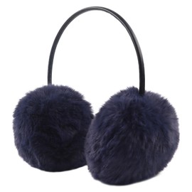 Women Winter Earmuffs Unisex Warm Ear Muffs Lady Girls Plush Ear Warmers Outdoor Ear Covers Headband (Navy)