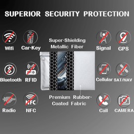 Faraday Bags for Laptops - Faraday Bag for Tablets Anti-Hacking, Faraday Pouch for Phones & Car Keys Anti-Theft, RFID Signal Blocking Bags Anti-Tracking, Faraday Case Water Resistant, 2 Packs