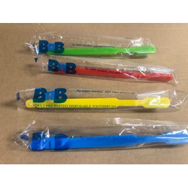 100 Pack of PrePasted Adult Disposable Toothbrush Individually Wrapped, Manufactured for Bottles N Bags