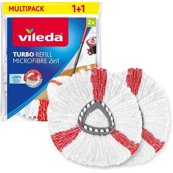 Vileda Turbo 2 In 1 EasyWring & Clean spare head double pack, 2 pieces