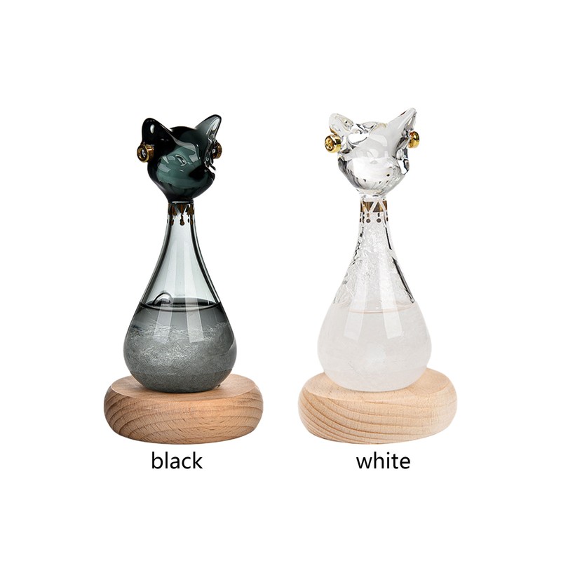 Weather Predictor Cat Bottle Black Ergonomic Rugged Glass Weather Predictor