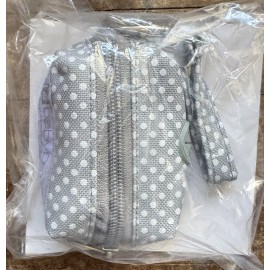 Baby Bean Diaper Waste Bag Dispenser Gray And White Polka Dot Keychain Bag