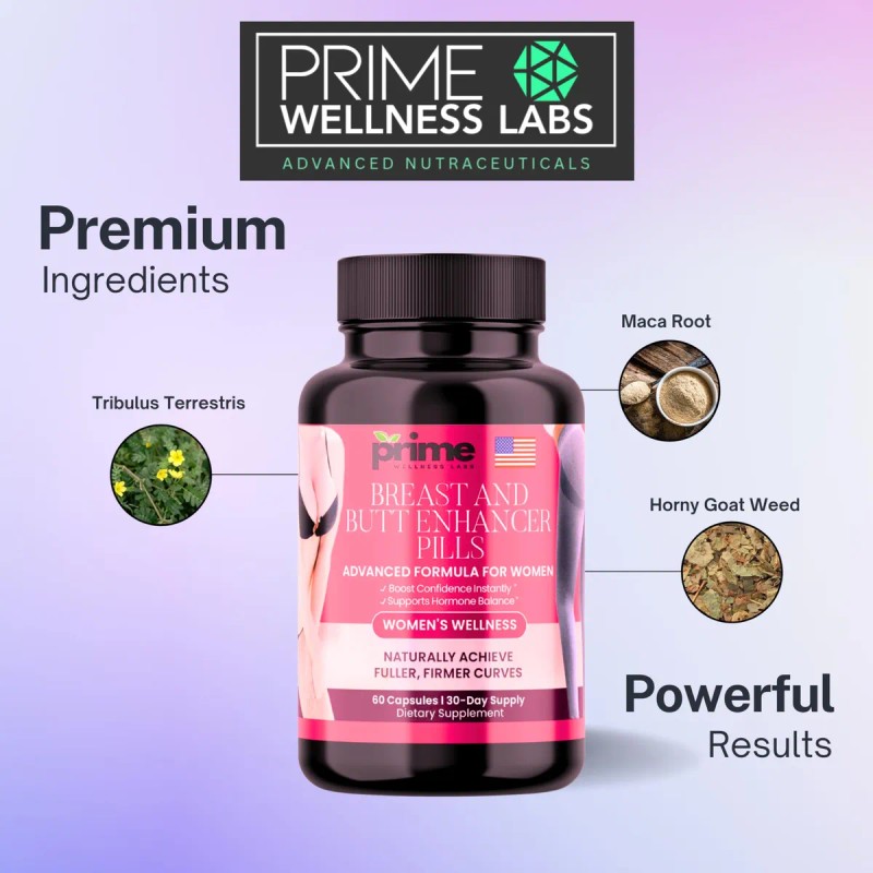 Suplemento Natural Para Aumento Pecho Y Glúteos 60 Cápsulas