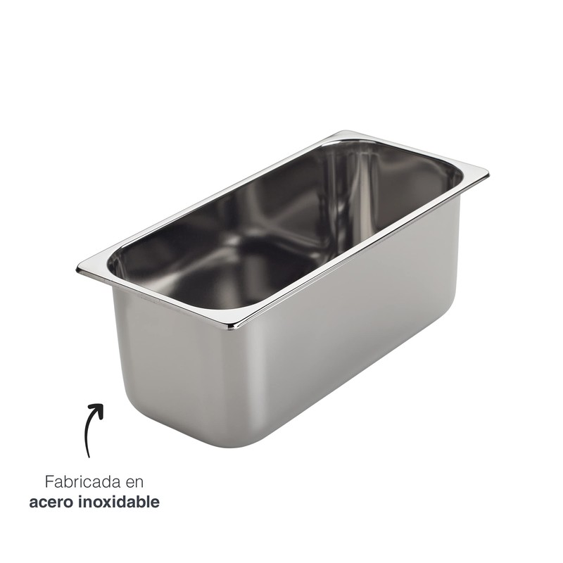 LACOR 66175 Ice Container, 18/10 Stainless Steel, Ice Cream, Holds