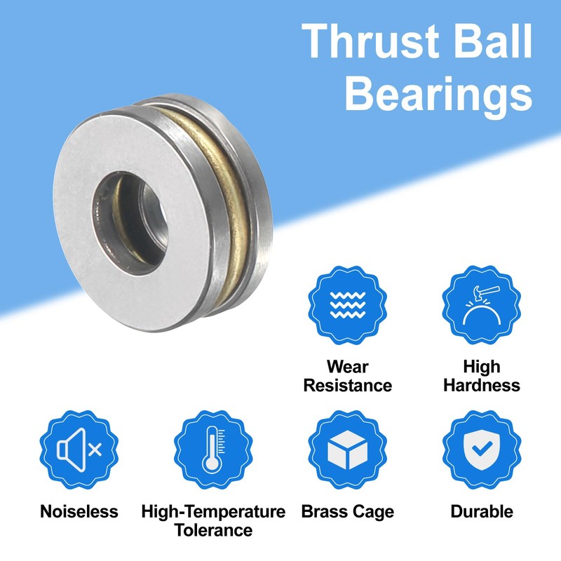 sourcing map 8pcs F4-10M Thrust Ball Bearings, 4mm x 10mm