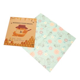 ORFOFE Beeswax Wrap Containers Wax Covered Food Air Wrap for Food Eco Wax for Children Reusable Sandwich Bag Washable Friendly Cotton Pack of 3