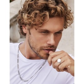 5mm Silver Figaro Chain Necklace for Men Womens Necklace Chains Stainless Steel Chains for Men and Women Mens Chain 18-26 Inch, 21.7, Stainless Steel, No Gemstone