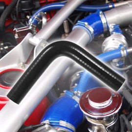 X AUTOHAUX 22mm 0.87" ID 90 Degree Elbow Silicone Reducer Hose Pipe Bend Turbo Water Intercooler Black