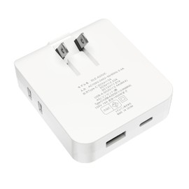 AKIRARI Multi-functional Power Strip, 4 Outlets, 2 AC Power Outlets, 1 USB Port, 1 TYPE-C Port, White, Ultra-Thin, Mini Power Tap, Easy to Carry, Space-Saving, Power Strip, PSE Certified, Modern