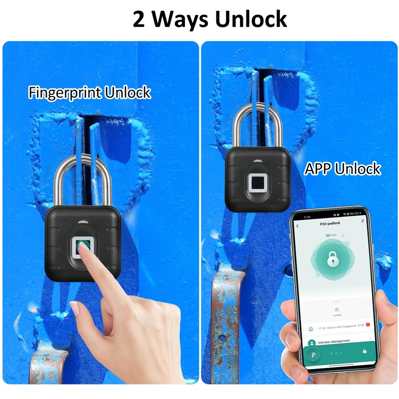 Fingerprint Padlock BT Lock Smart Padlock with APP Control 10