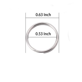 KANSPHY 1/2 Inch Split Key Rings,Stainless Steel Dogs Cats ID Tag Mini Thick Keyrings,16mm Small Key Chain Ring for Dogs Tag,Craft,Car Keys,Women and Men Car Key Rings - Pack of 50 Pcs