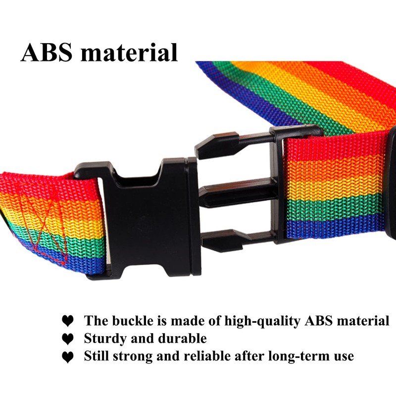 2 Pack Suitcase Belts, Adjustable Luggage Straps, Bright Colors Travel