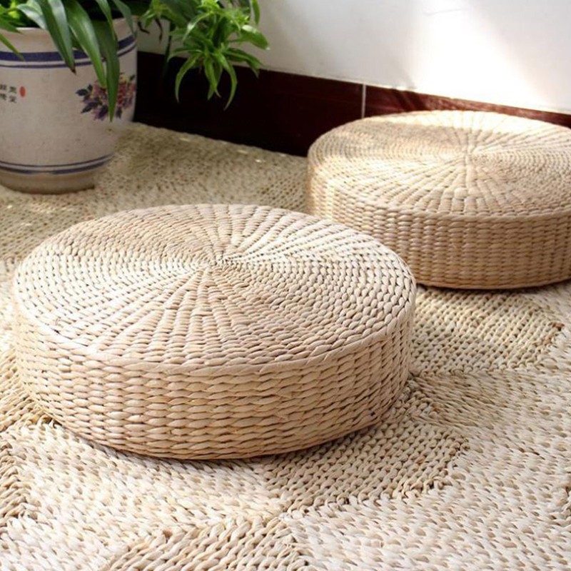 Hand Made Plaited Futon Mat Bulrush Mat Floor Mat Round