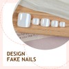 White Chrome Press on Toenails Short Square Fake Toe Nails