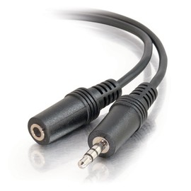 C2G Legrand 3.5MM Stereo Audio Cables, 3.5MM Male to Female Cord, Black Audio Cable with In-Wall, CMG-Rated Jacket, 1.5 Foot 3.5MM Audio Cable, 1 Count, C2G 40405