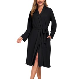 Beuwltpa Lightweight Women Dressing Gown,Long Ladies Bathrobe,Soft Knit Kimono Robe for Loungewear and Sleepwear