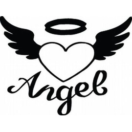 Ranger Products Angel Heart Vinyl Decal Car Window Laptop Sticker, Die Cut Vinyl Decal for Windows, Cars, Trucks, Tool Boxes, laptops, MacBook - virtually Any Hard, Smooth Surface