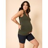 Motherhood Maternity Women's Over The Belly Ribbed Biker Pregancy Workout
