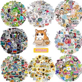 Shoonlo 400 Pzs Pegatinas de Vinilo Impermeables, Pegatinas Aesthetic Kawaii, Pegatinas para Laptop, Termo, Scrapbook, Maletas de Viaje, Refrigerador y Monopatín, Calcomanias para Niños Adolescentes
