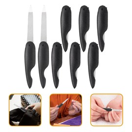 FRCOLOR 8pcs Portable Folding Nail Files Compact Fingernail Polishing Tools and Stylish Manicure Grooming for Travel and Home Use