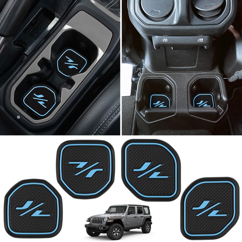 LAIKOU 4PCs Anti dust Mat Inserts Coaster fit for Jeep