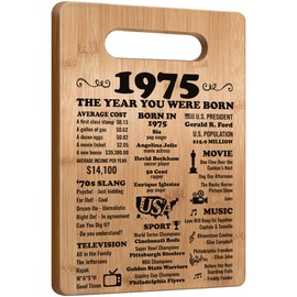50th Birthday Gifts for Women Men, 1975 Birthday Gifts for Her Him, 50 Years Old Gifts, 50th Birthday Gift Ideas, 50th Birthday Decorations for Women Men, Back in 1975 Cutting Board Gifts