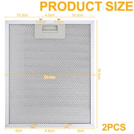 BlueXP Pack of 2 Cooker Hood Filters for AEG Cooker Hood, White, High Oil Retention, High Temperature Resistance - Replacement Part with 5 Layers